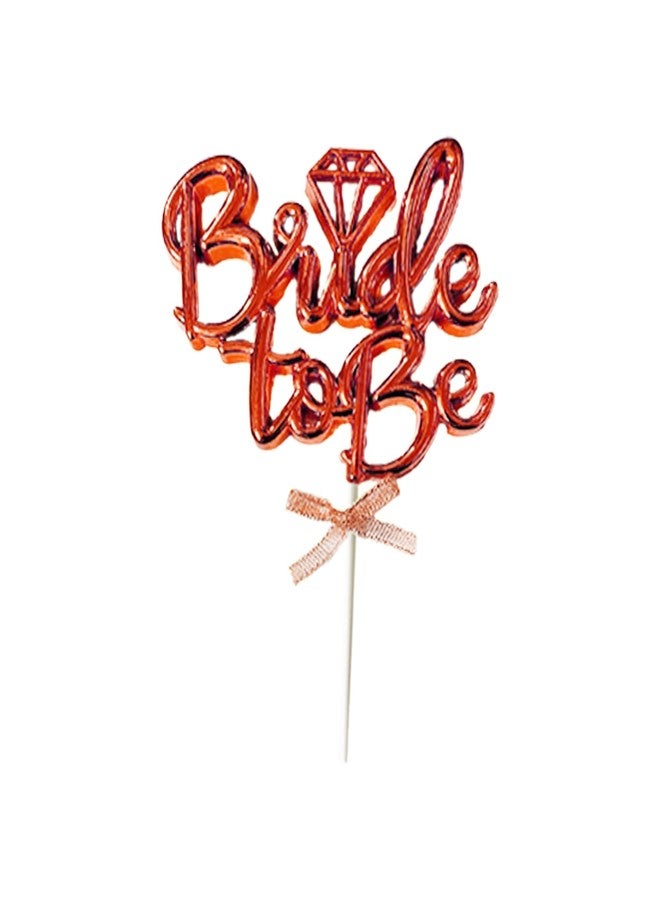 Pop Colours Rose Golden Bride to Be Cake Topper with Diamond Accent | Cake Topper For Bride To Be Celebration | Pack of 1 (Rose Gold) - Image 1